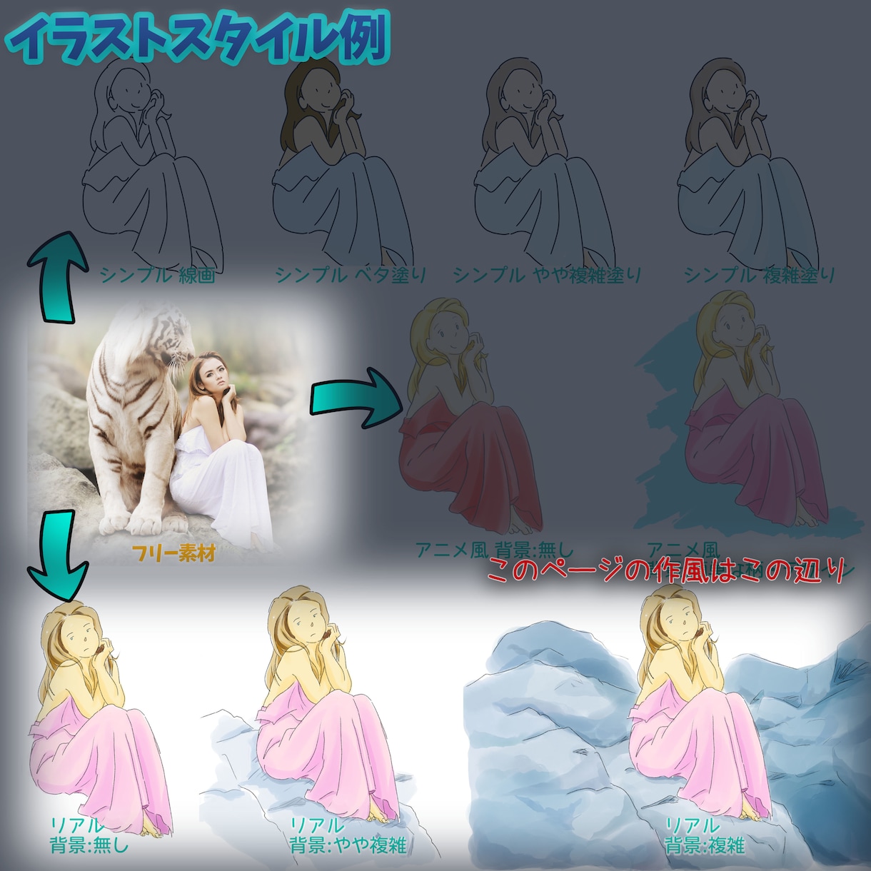 やや写実的なイラストを制作します どこかリアルで大人の雰囲気漂うイラスト イメージ7
