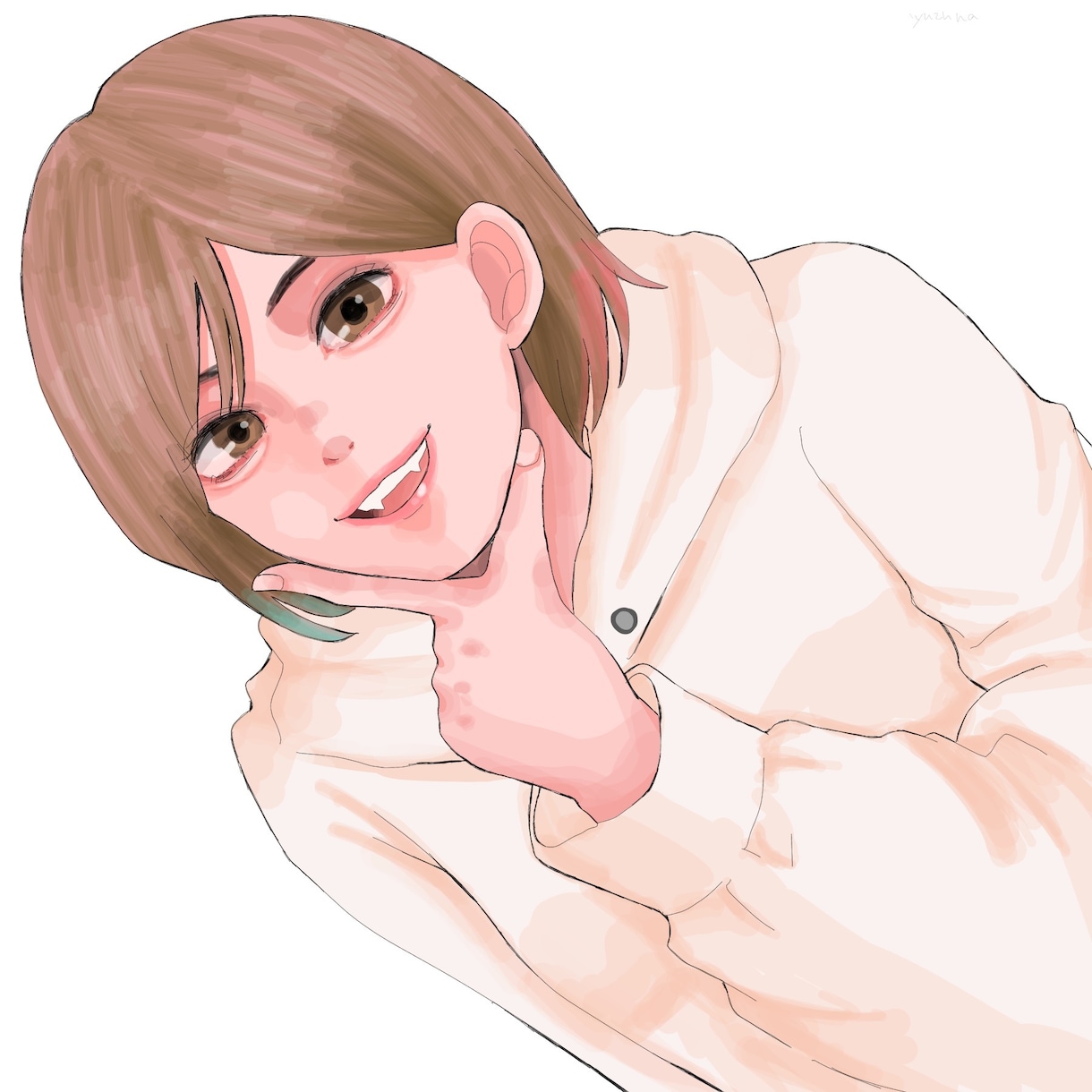 大人っぽいキャラクターのような似顔絵描きます アイコンにも使えるリアル×キャラクターの似顔絵描きます！ イメージ1