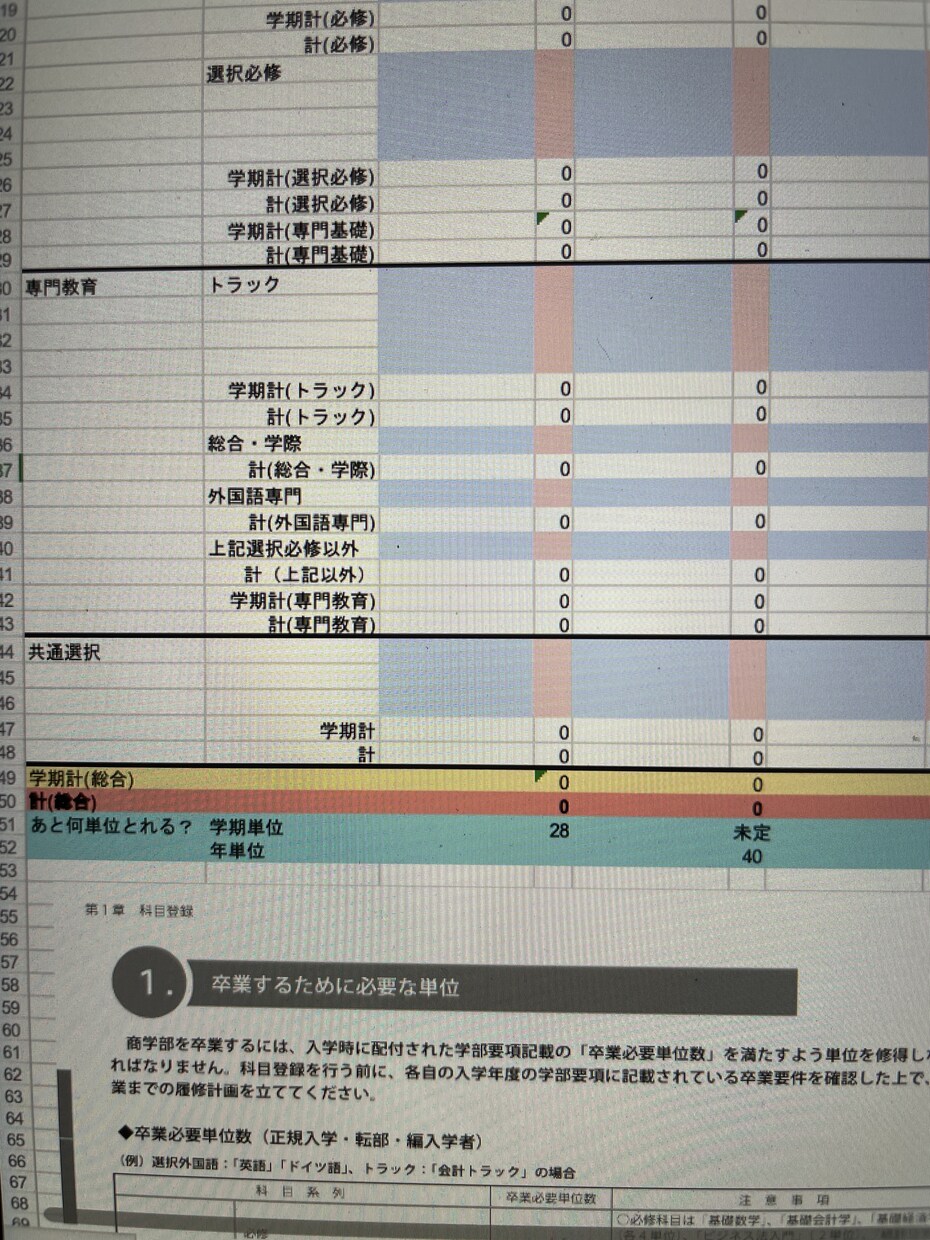 大学の履修状況表を作成します なんとなく単位取得してませんか？履修登録をもっと簡単に！！ イメージ3