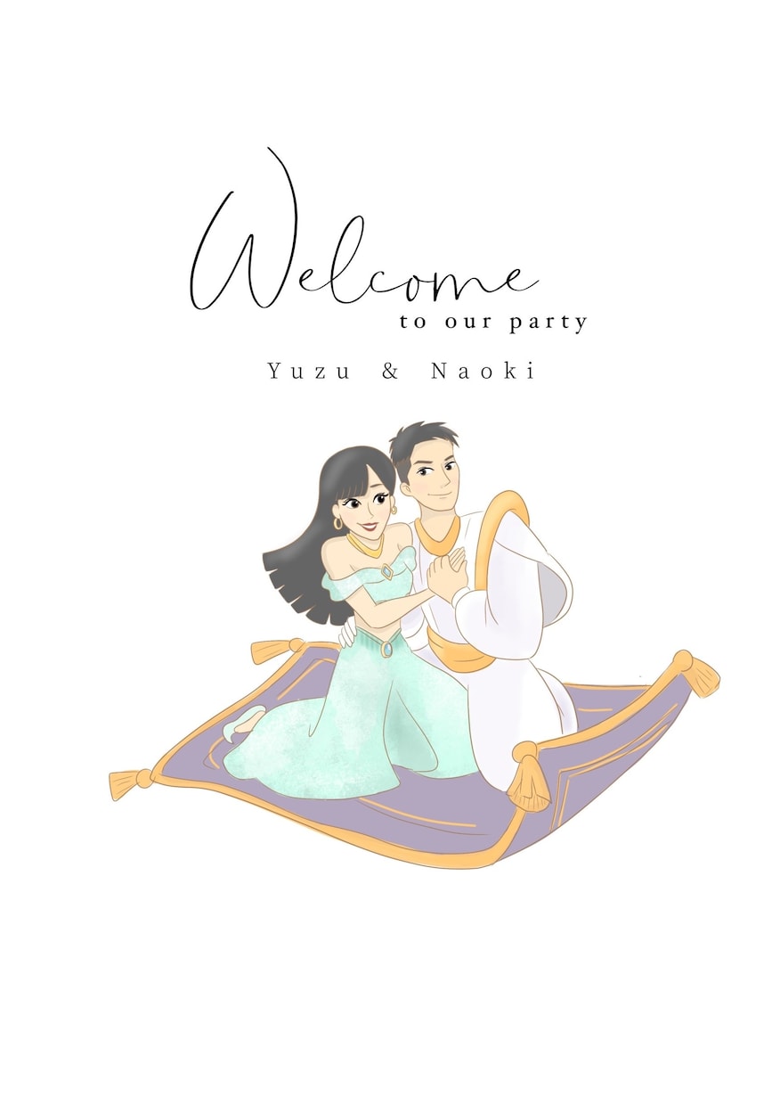 プリンセス風ウェルカムボード描きます ウェディング｜ウェルカムボード｜プリンセス風｜結婚式｜招待状 イメージ4
