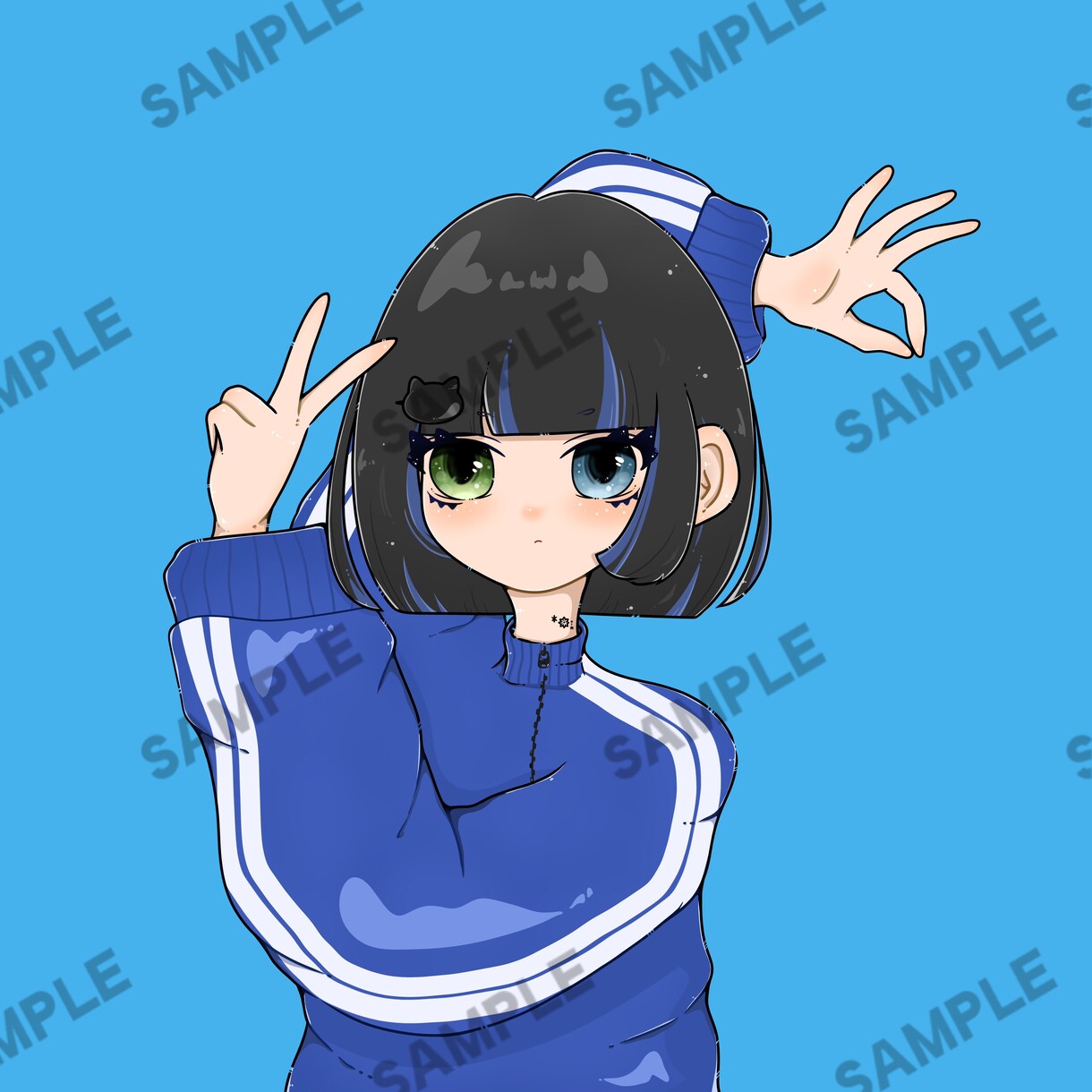 即ご依頼動けます！配信背景、アイコン等描きます 装飾品によるオプションなし！全身、胸上、ミニキャラ選べます イメージ5