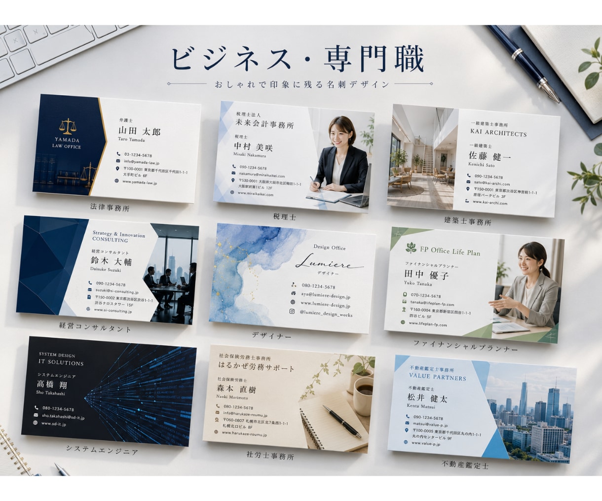 プロが個人、店舗などの名刺デザイン作成・制作します おしゃれなショップカード、名刺、あらゆる業種に対応します。 イメージ6