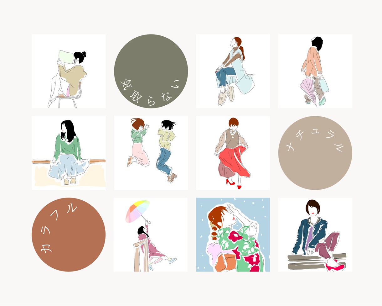 シンプルな線画SNS用アイコンイラスト描きます スタイリッシュで色鮮やかお洒落なSNSアイコンにおすすめ イメージ4