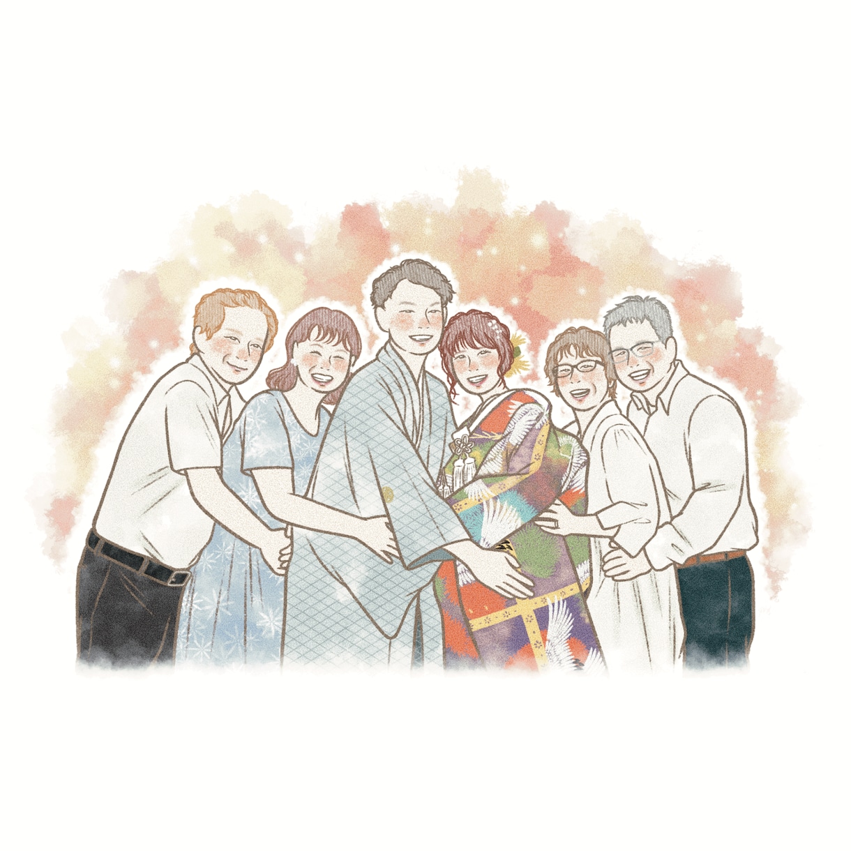 温かみある両親贈呈品の似顔絵をお描きします 優しい雰囲気でプレゼントにピッタリ！ イメージ2