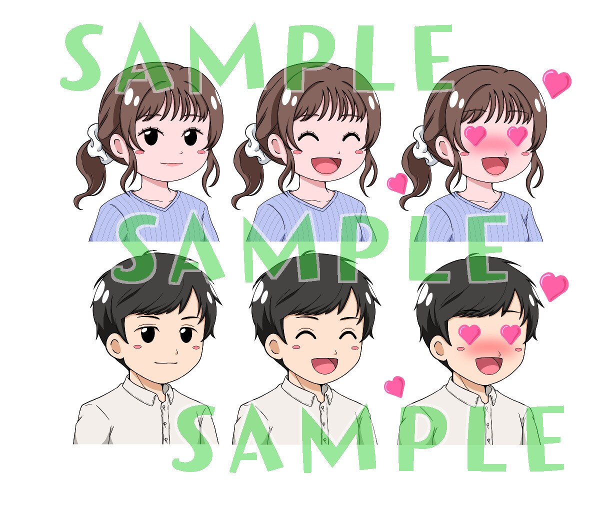 シンプルで使いやすいアイコンをお描きします 基本料金のみで表情を4点も選べちゃうお得なセットです！ イメージ4