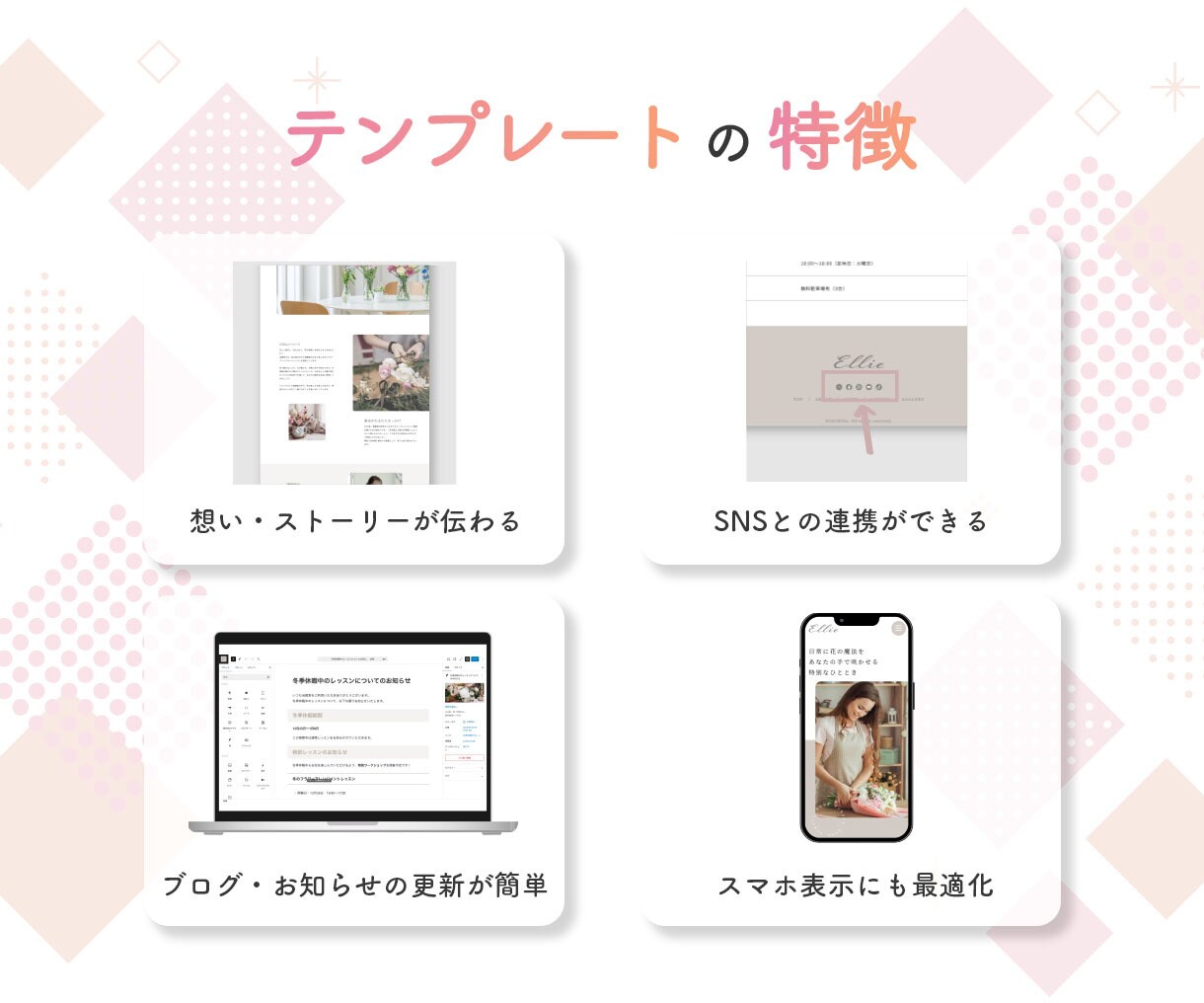 女性向けホームページ制作｜自分で簡単に更新できます WordPressで売上につながる集客動線を作りましょう！ イメージ4