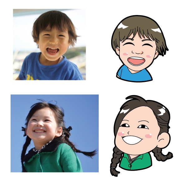 写真からほんわか、かわいいシンプルな似顔絵描きます かわいくシンプルなイラストです イメージ2