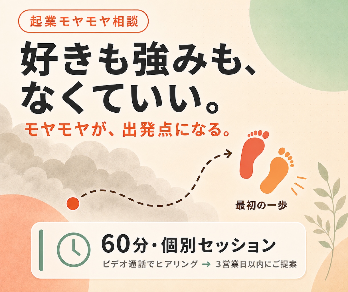 8月限定3000円→1500円起業セッションします 起業｜副業｜方向性｜1人起業｜好きがなくても動き出せる イメージ1