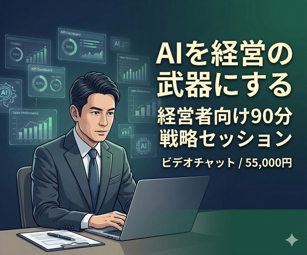 AIを経営の武器にする90分戦略セッションします 戦略コンサル級の分析を、AIで今日から実装する イメージ1