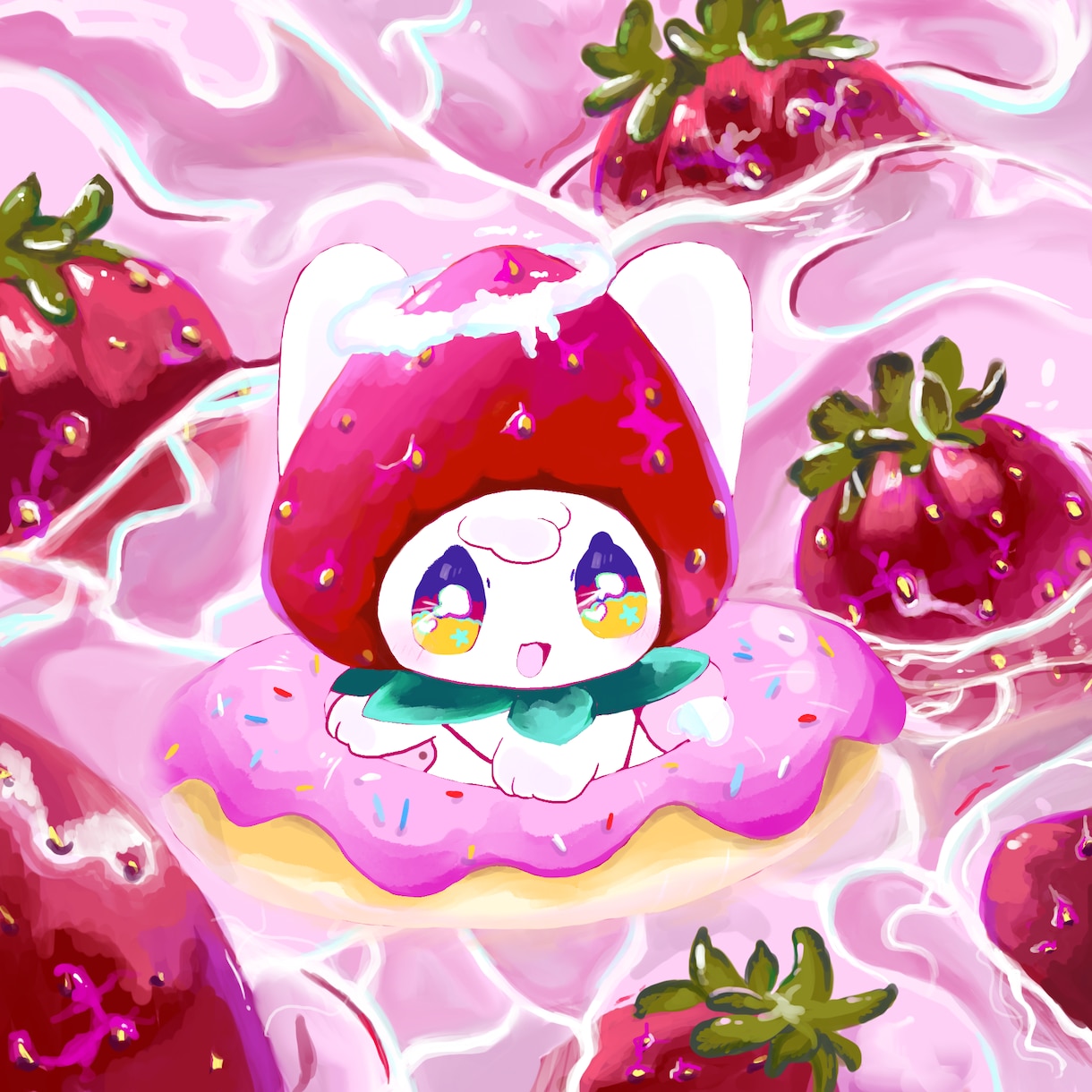 夢可愛くポップなマスコットキャラ描きます 即納品！商用可！修正無制限！アイコンや記念絵、サムネイルに！ イメージ3