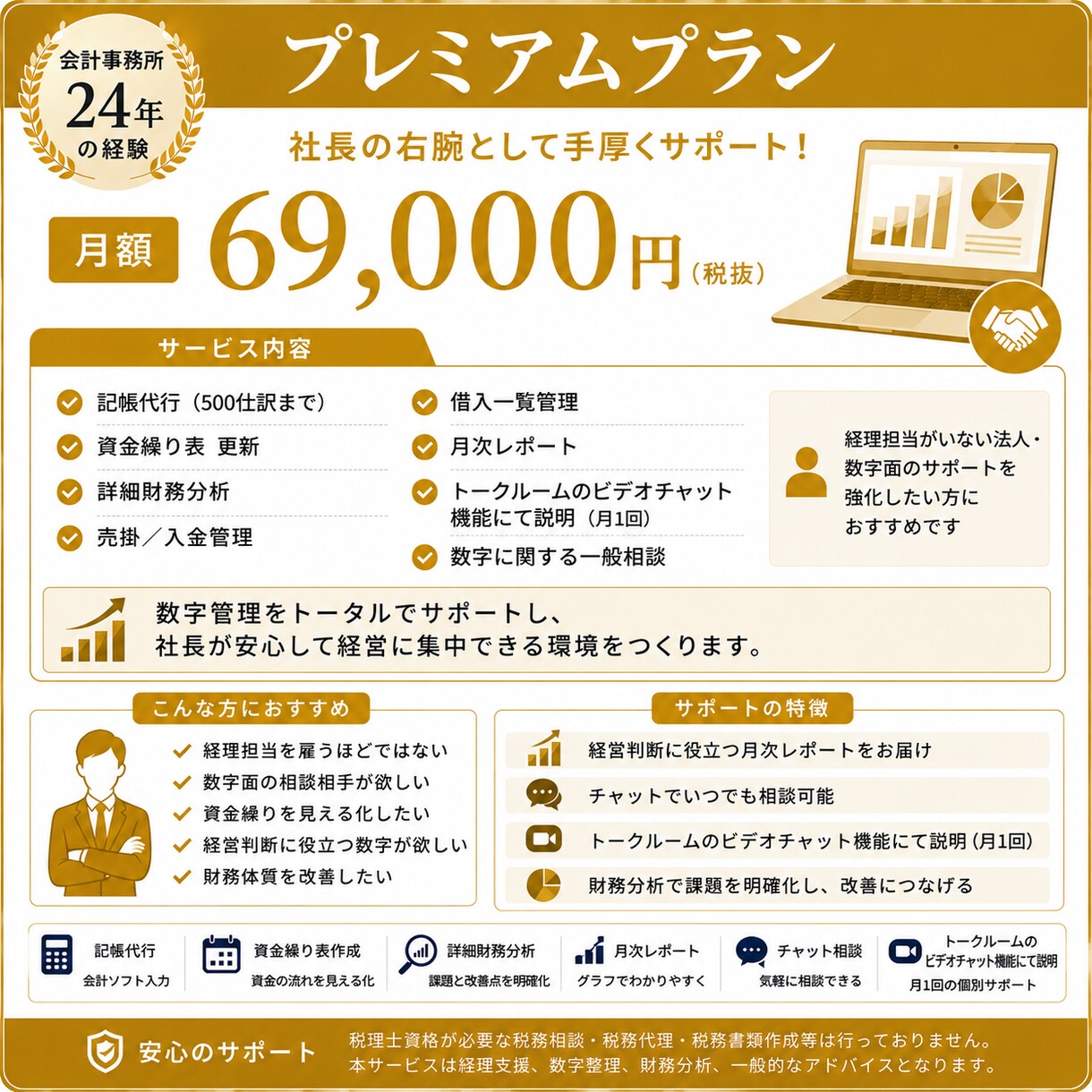 会計事務所24年パックプラン！社長の右腕になります 利益が出てもお金が残らない方へ　財務パックプラン登場！ イメージ7