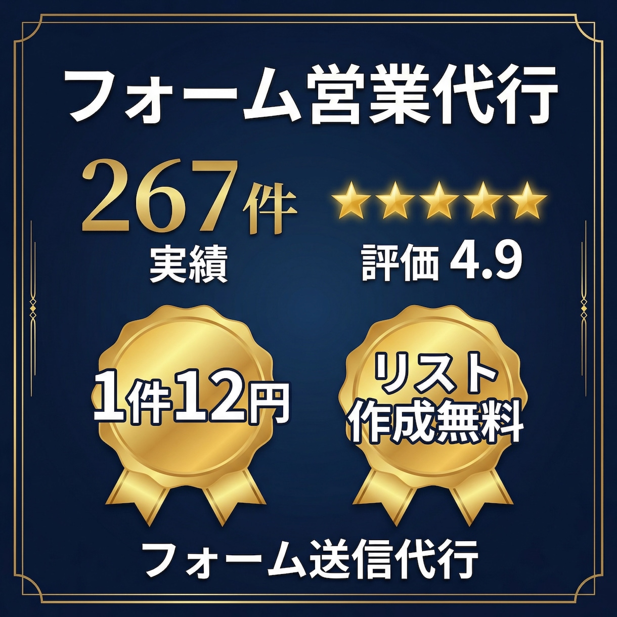リスト無料！問い合わせフォーム手動送信代行します 267件の実績！リスト作成無料・営業文作成もお任せ イメージ1