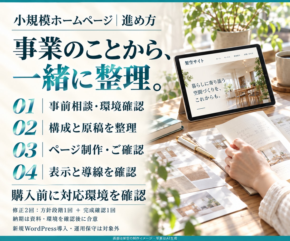 小規模ホームページを文章から制作します 事業の紹介を、既存WordPressの5ページへ イメージ3