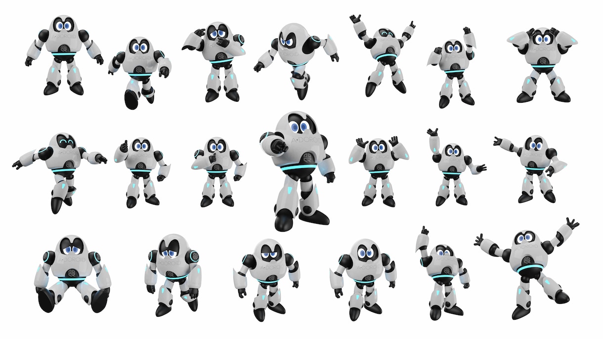 マスコットキャラクターを20ポーズ制作します ご希望のカラーリングやポーズに カスタムメイド イメージ6