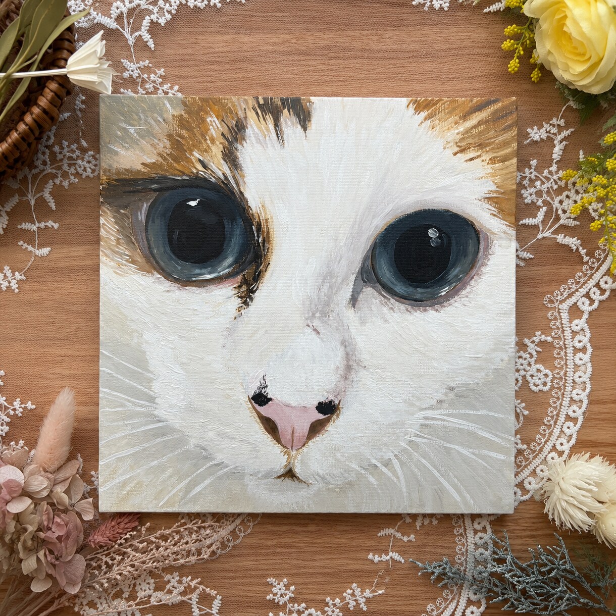 お写真からペットの似顔絵を描きます アクリル絵の具で大切な家族を温かく描きます。 イメージ2