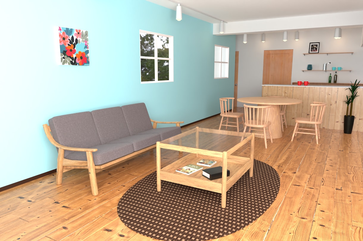 住宅・店舗のフォトリアルな3Dパースを作成致します フォトリアルな内装・インテリアの3DCGパース制作サービス イメージ2