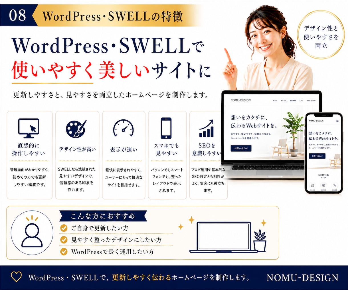 サーバー・ドメイン込みでホームページを作成します WordPress  SWELL 【全て込】お任せください イメージ8