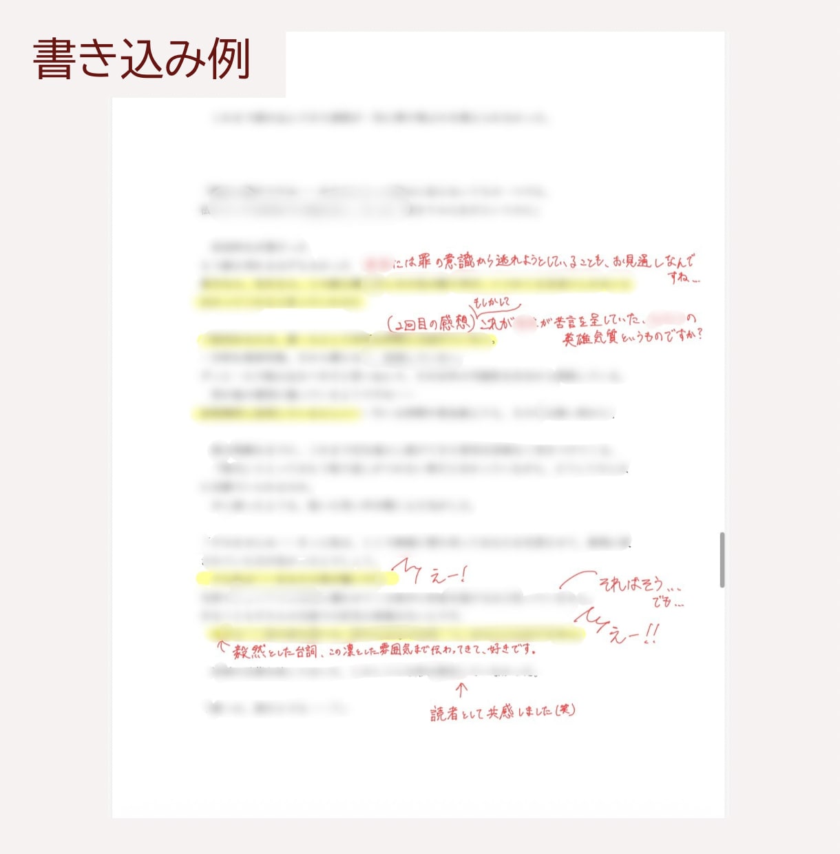 女性向け一次・二次創作小説の感想を書き込みます マーカー引き、書き込みPDFの納品！優しさレベル各種対応可能 イメージ5