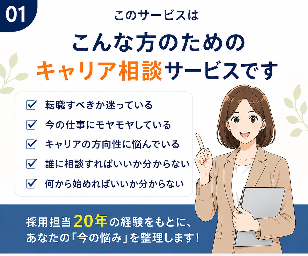 キャリアカウンセリング｜採用担当20年が整理します 「転職しようかな？」仕事キャリアの悩み相談で次の一歩が明確に イメージ2
