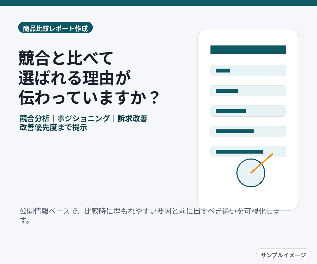 競合分析～訴求改善まで商品比較レポートを作成します 競合8社比較で強みと改善点を見える化 イメージ1