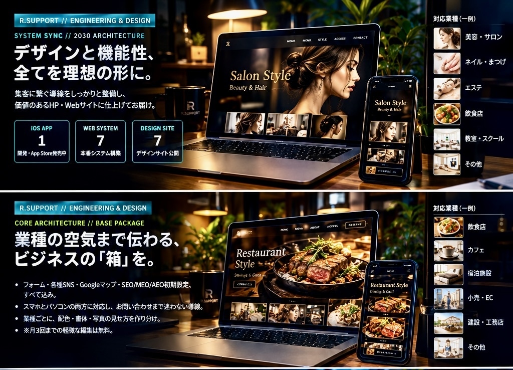 必要な機能が全て備わったパッケージHPを制作します ホームページ、予約決済、LINE自動応答、SEO一括セット イメージ1