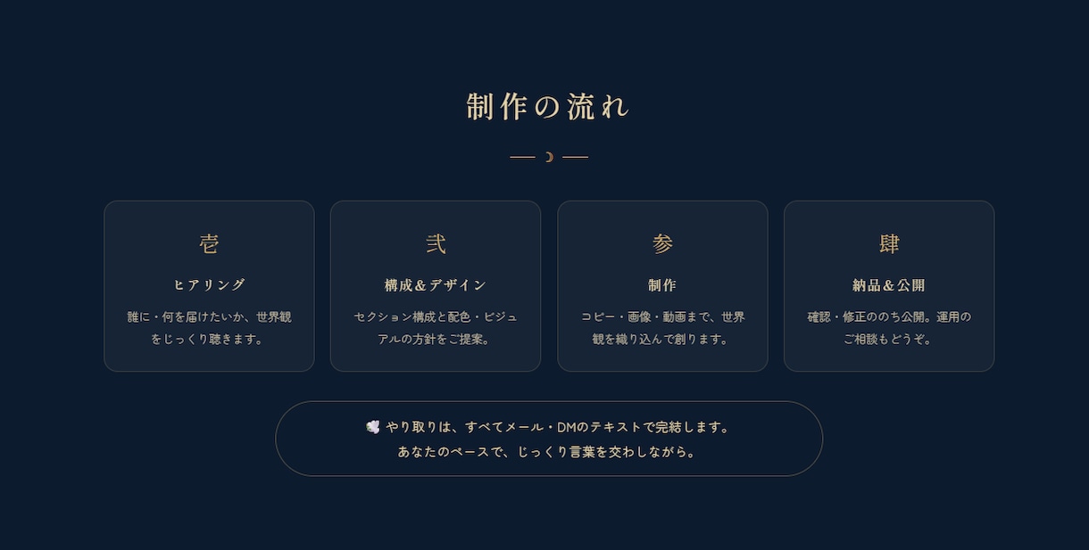 占い師・ヒーラー専門｜世界観LP創ります 氣づけば、月の世界へ。あなたの世界観を1ページに イメージ8