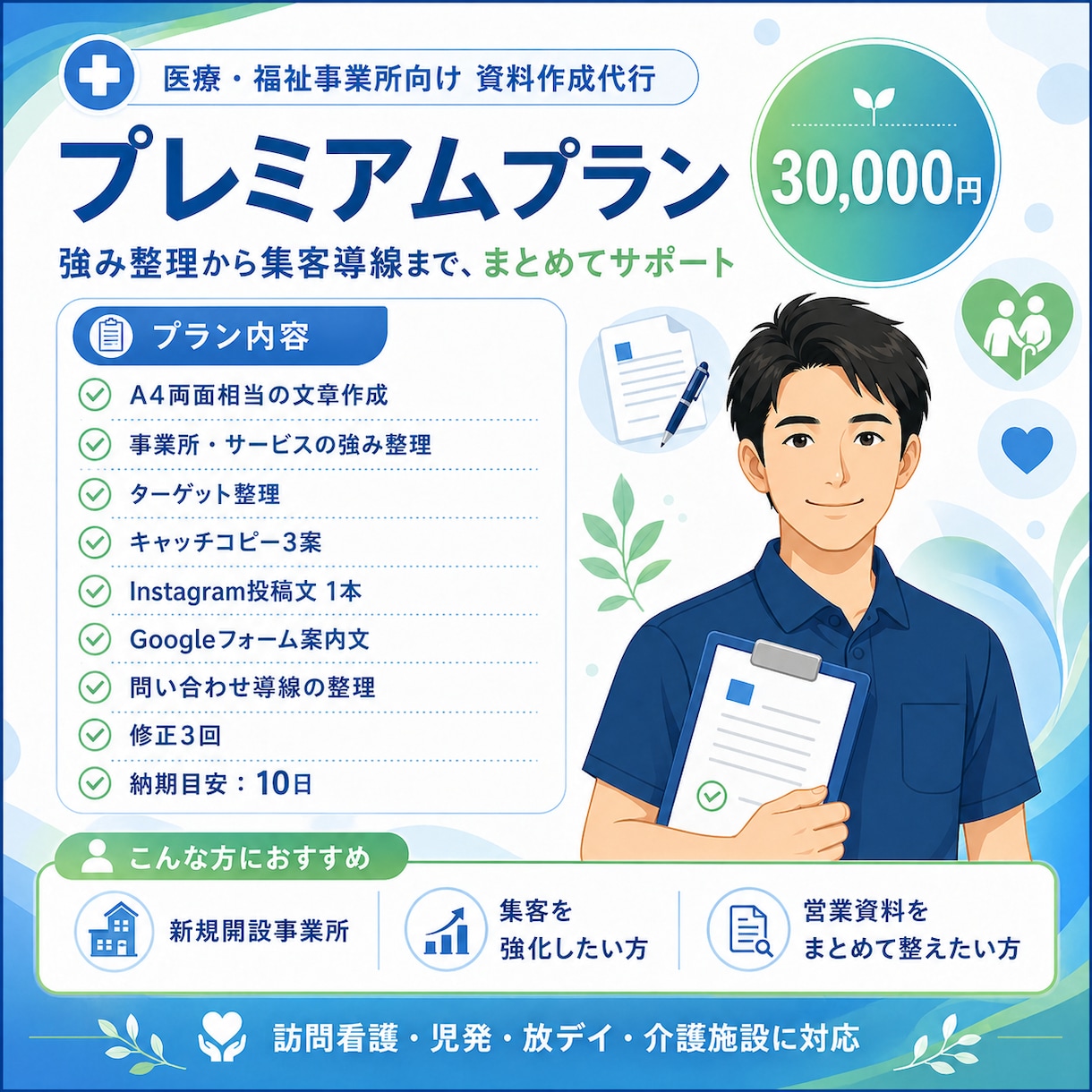 医療・福祉事業所向けの資料作成を代行します 現場経験を活かしてチラシ・営業資料を“伝わる資料”に整えます イメージ1