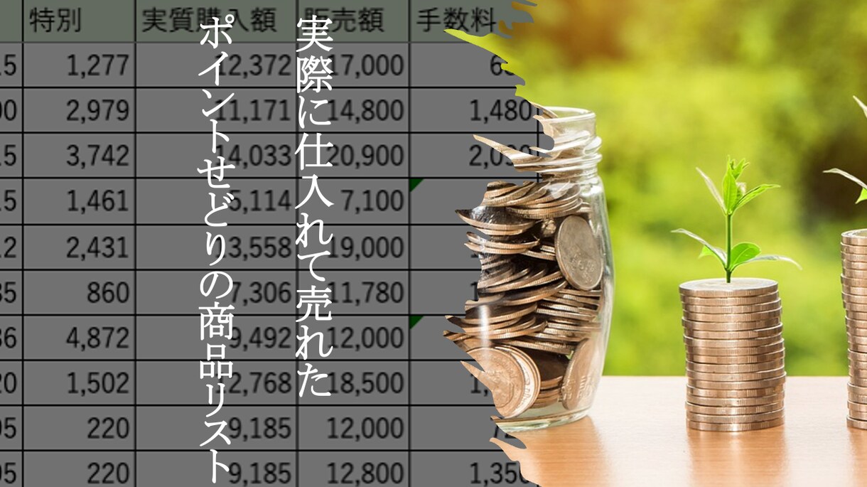 ポイントせどりの商品リスト販売します 実際に2021年に仕入て売れた商品リストとその分析データです イメージ1
