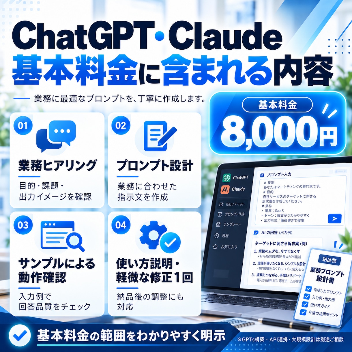 ChatGPT等の業務用プロンプトを作成します 日々の業務に合わせた実用的なAI指示文を設計 イメージ2