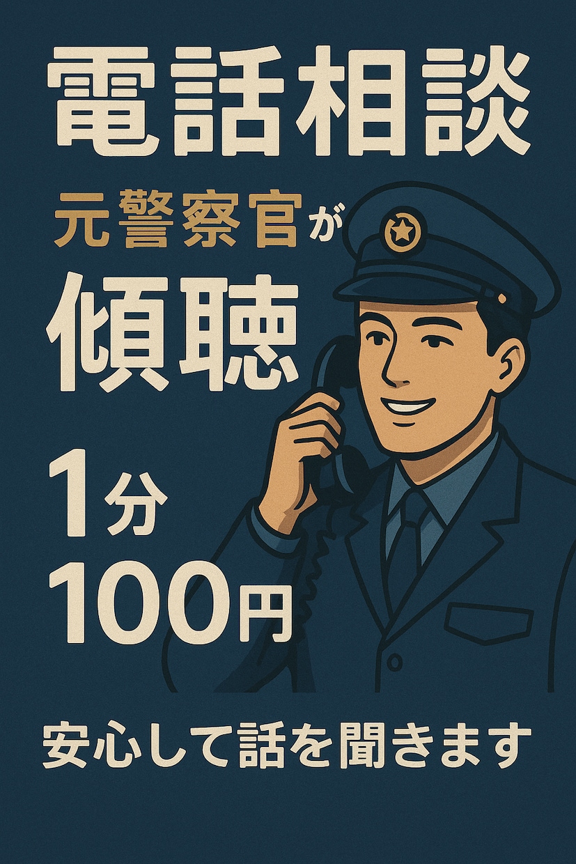 心のモヤモヤ、なんでもお聞きします 元警察官が寄り添ってお話し聞きます！ イメージ1