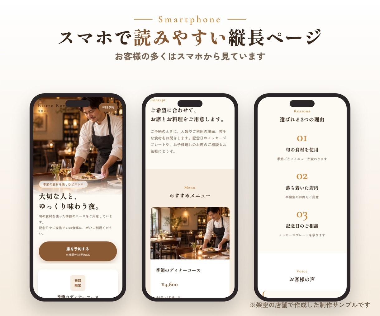 飲食店・カフェ・居酒屋特化の集客LP制作します 文章おまかせOK・修正無制限｜予約につながる構成をご提案 イメージ6