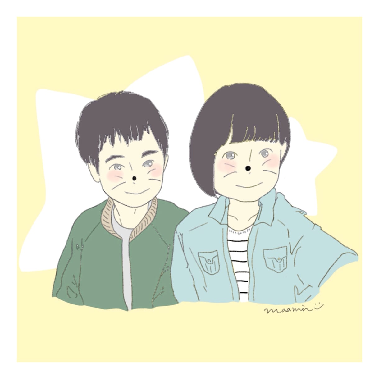 カップル、家族向けのイラスト描きます 記念日や誕生日のプレゼントに思い出を添えて イメージ2
