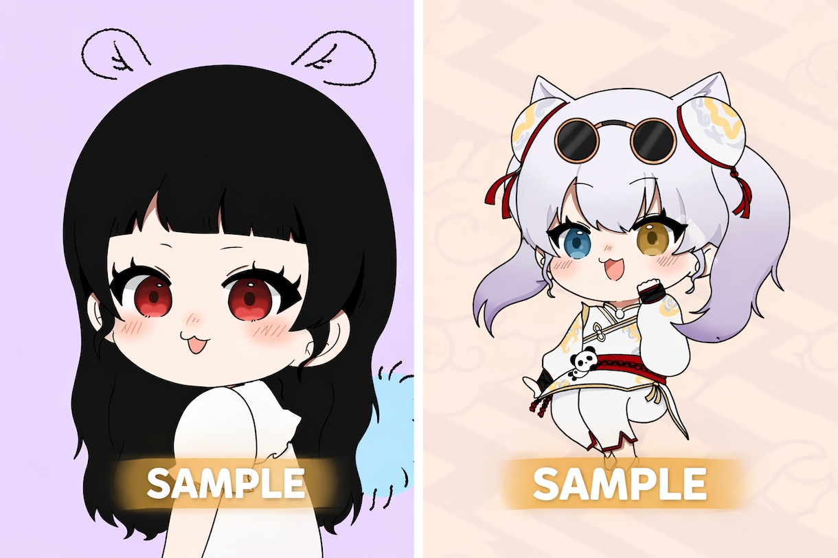 ちびキャラ描きます SNSアイコンや配信用に使えるキャラクター イメージ2