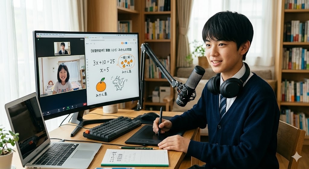 現役中学生が伴走！お子さんの勉強見させて頂きます スマホばかりの自習を卒業！お兄さん先輩と進める勉強サポート イメージ1