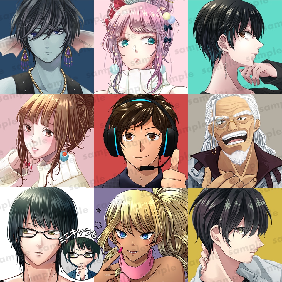 イラスト・アイコン制作致します アイコンから立ち絵まで。普通等身／ミニキャラOK！ イメージ5
