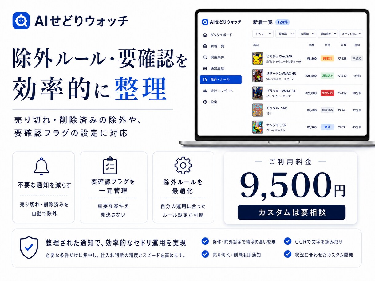 フリマサイト仕入れを自動監視するツールを導入します 通知・OCR確認・除外ルールまで柔軟にカスタム対応 イメージ4