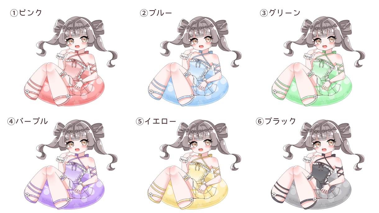 デフォルメ水着量産イラストます 初めてでもご依頼しやすい量産イラストです！ イメージ2