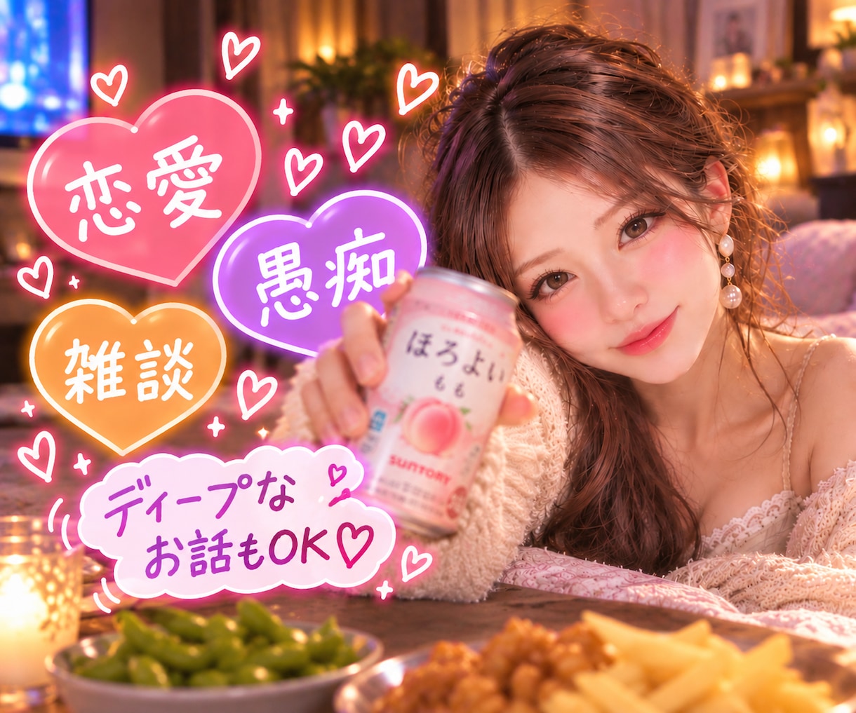 ほろ酔い気分で大人の本音トーク楽しめます ひとり晩酌も楽しい時間に1日の終わりにほっと一息しませんか？ イメージ3