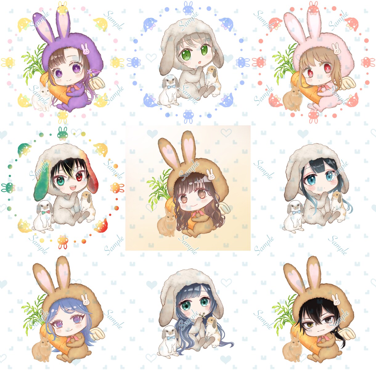 うさ耳量産企画を承ります いろんなキャラの描きわけができます イメージ7
