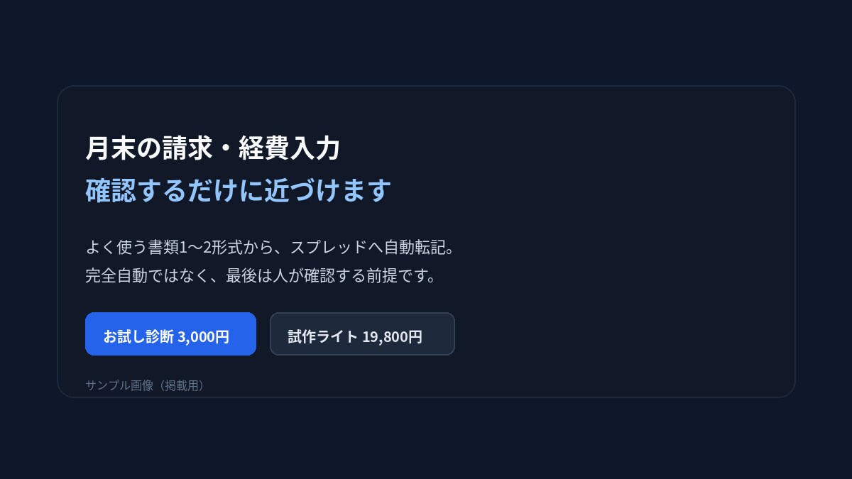 請求・経費のスプレッド転記を自動化します よく使う書類の入力を自動化します イメージ3