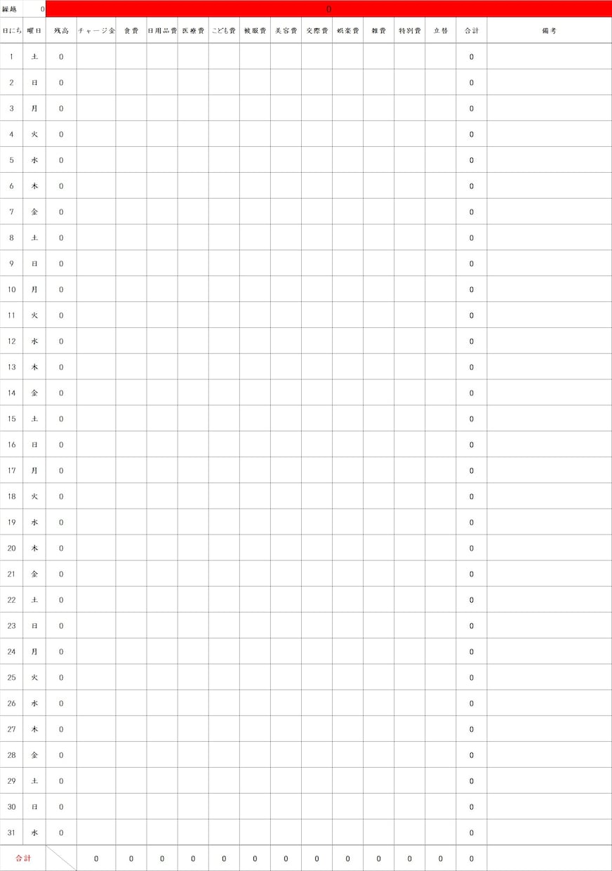 1人1人に適した家計簿を作成致します Excelを活用して1年間の支出を管理することができます。 イメージ3