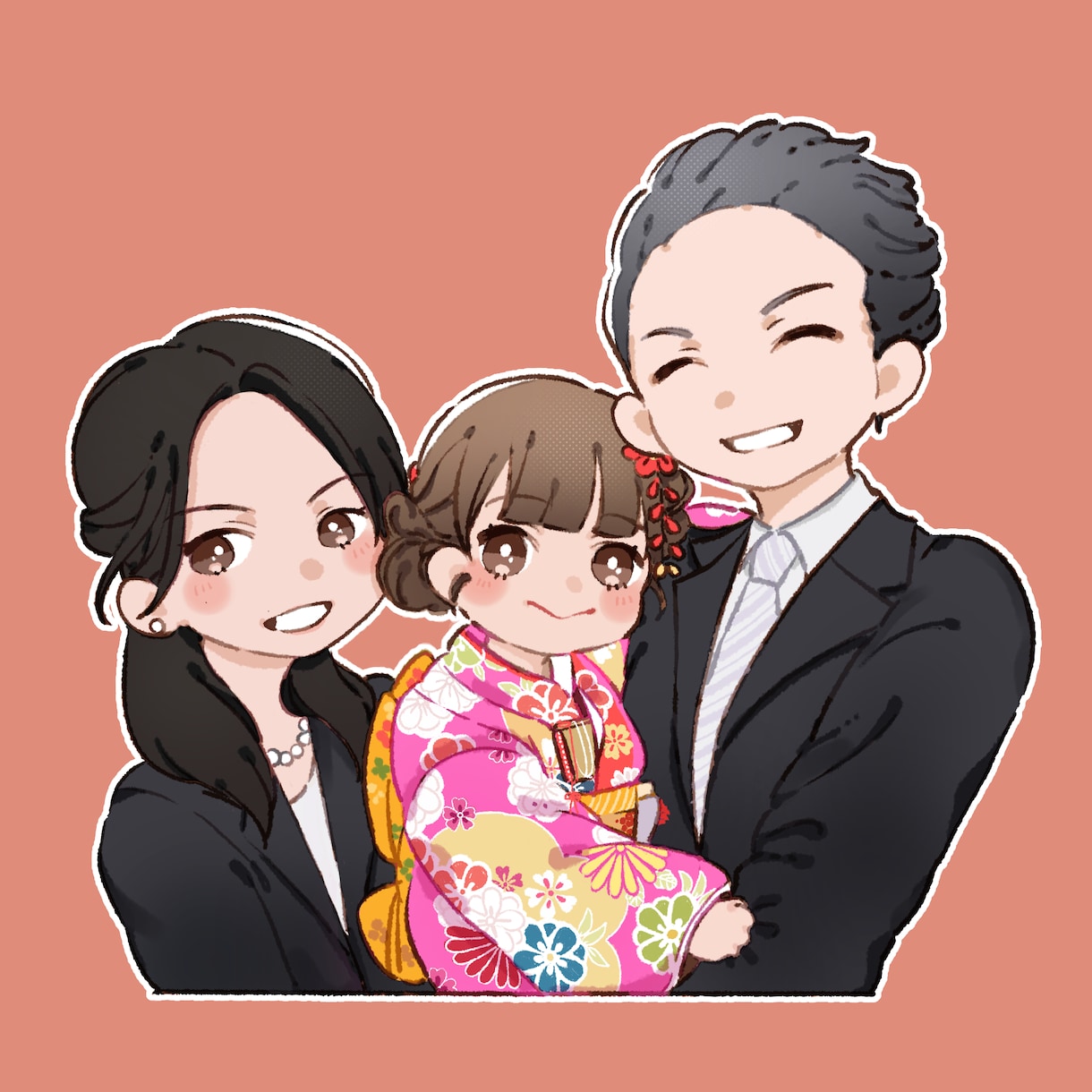 家族やペット、友人と一緒にも*似顔絵描きます 記念に一枚！ 暖かな絵柄の似顔絵 イメージ7