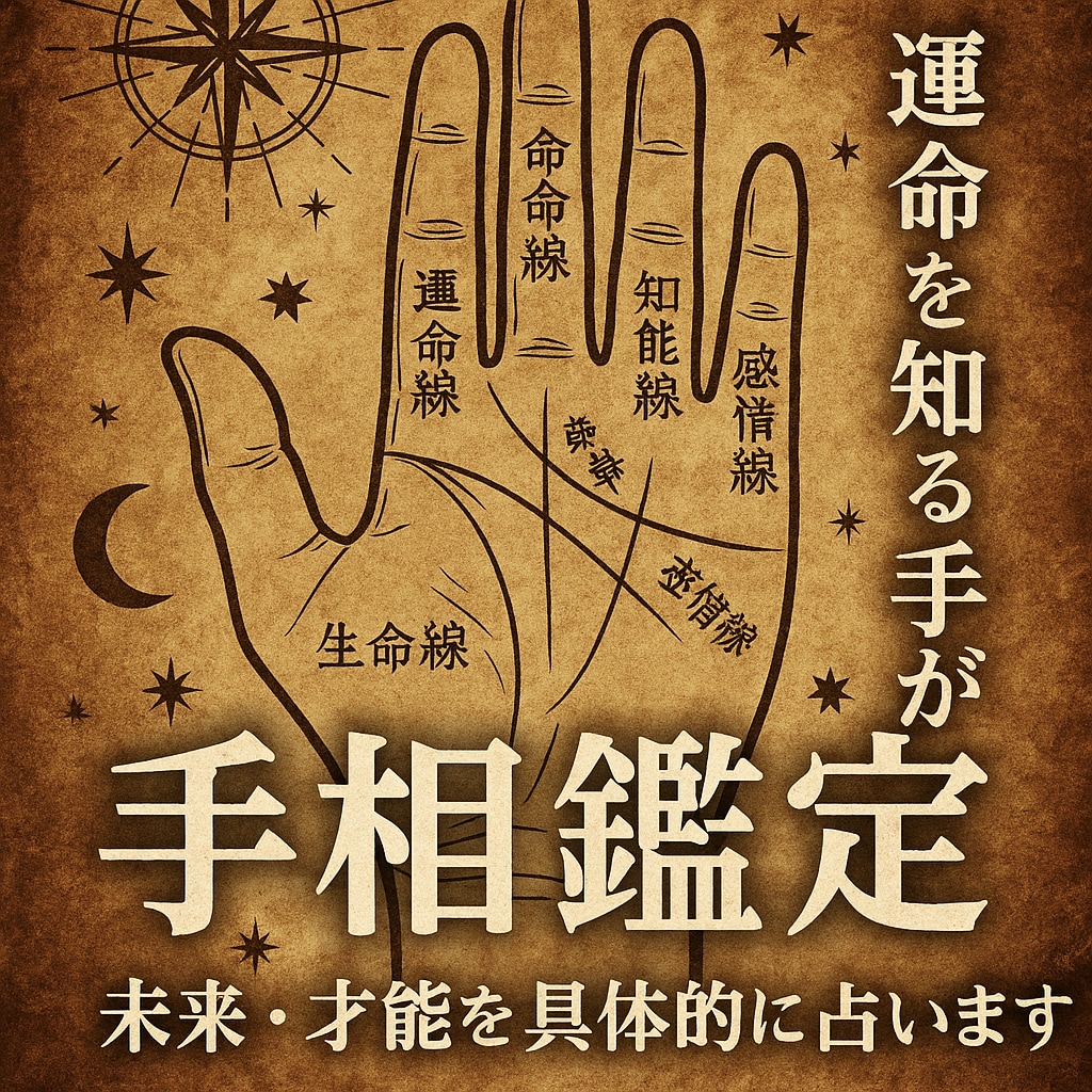 手のひらに刻まれた運命を解く◆本格手相鑑定致します 手相で恋愛の行方と相手の本音を見抜きます イメージ1