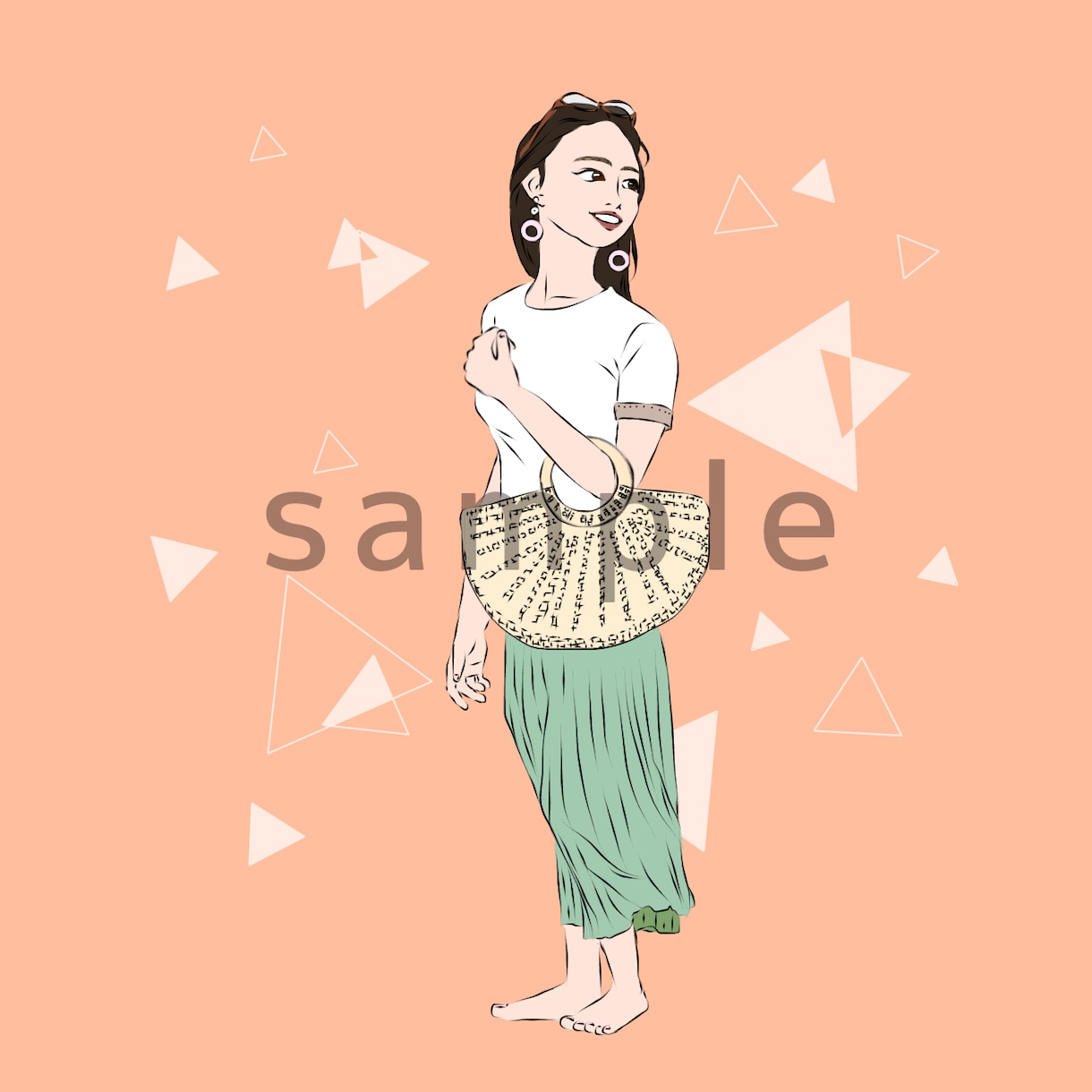 商用◎オシャレな似顔絵と背景のアイコンを描きます きれいな似顔絵とオシャレな背景であなた色に作成いたします* イメージ2