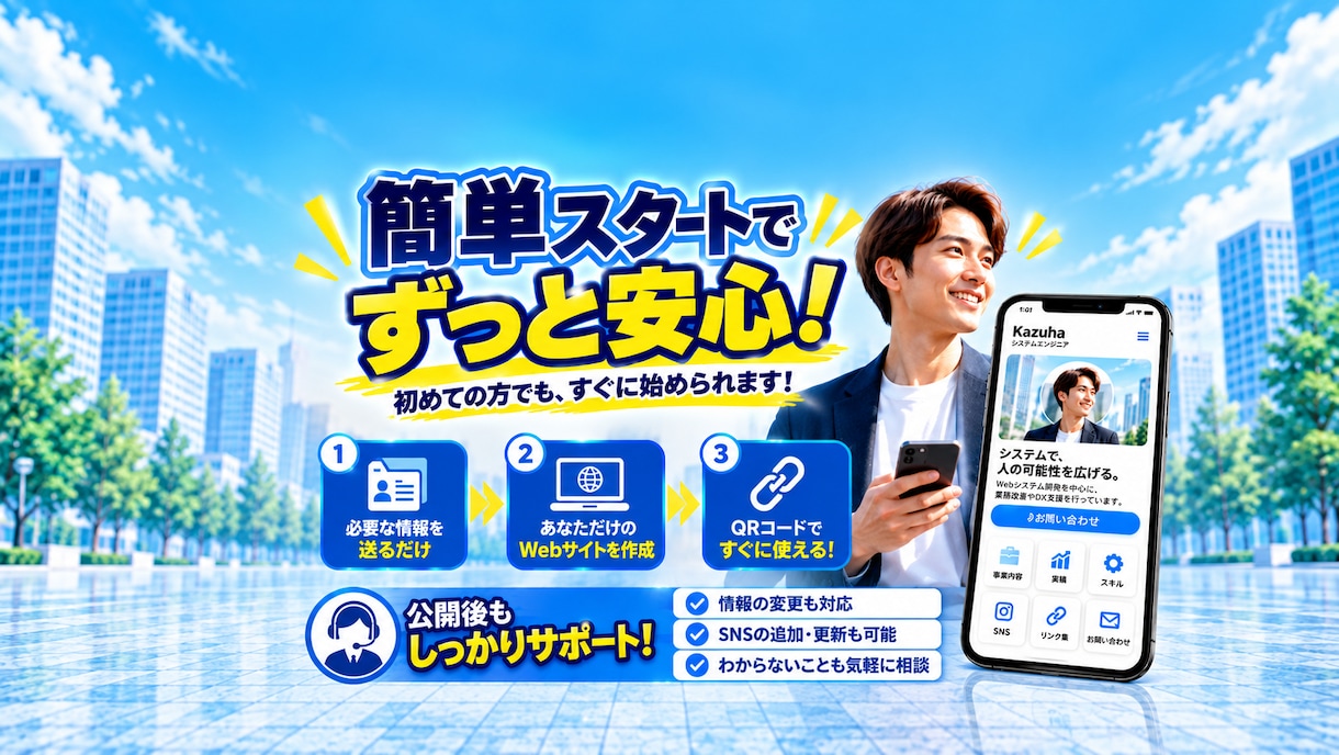 QR名刺と専用ポートフォリオを月額制で制作します スマート名刺｜毎月100枚・送料込み！ イメージ4