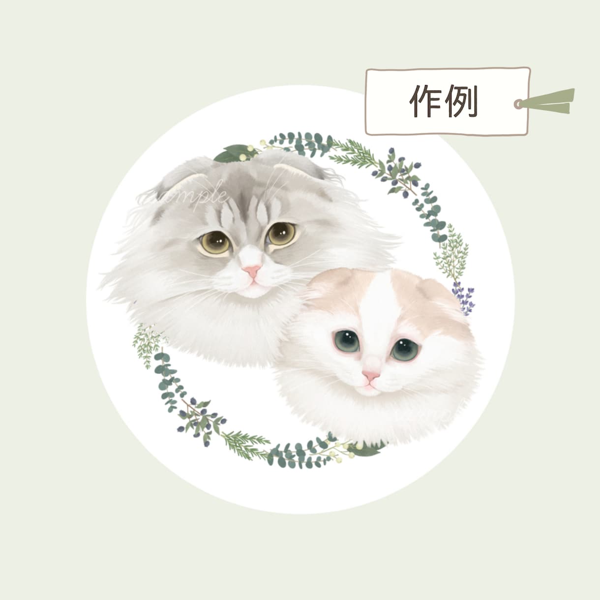 誕生花を添えて、あなたの愛猫を可愛くお描きします 記念日のお祝いやプレゼント、オリジナルグッズにも♪ イメージ5
