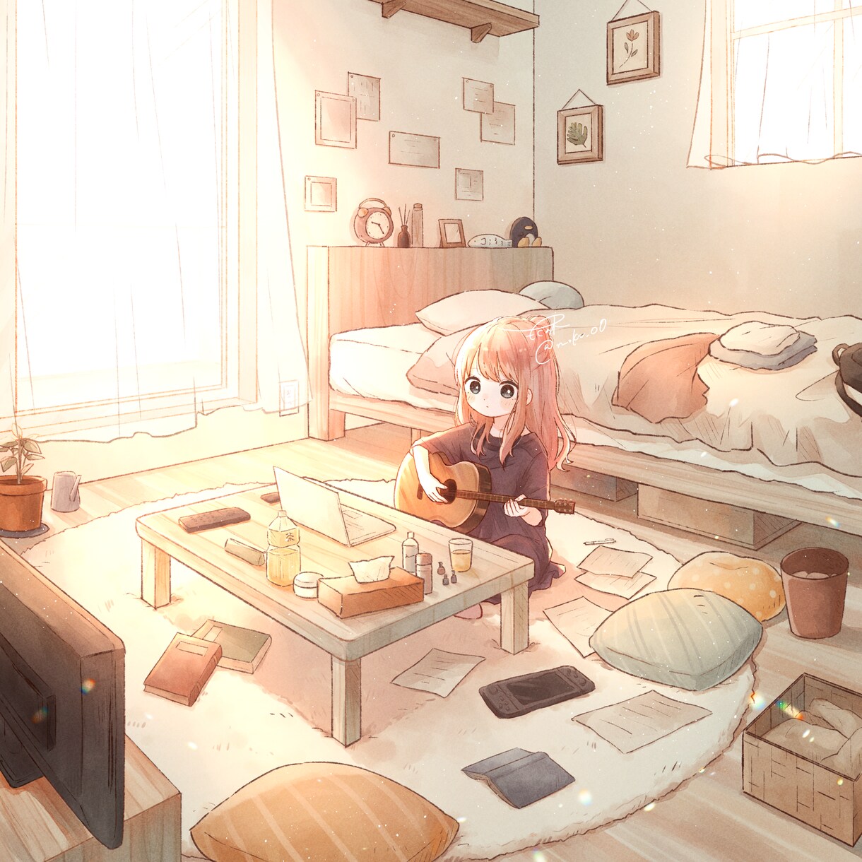 ほんわか可愛いイラストお描きします 動画のサムネやアイコン、MV、表紙、壁紙などにぜひ♪ イメージ9