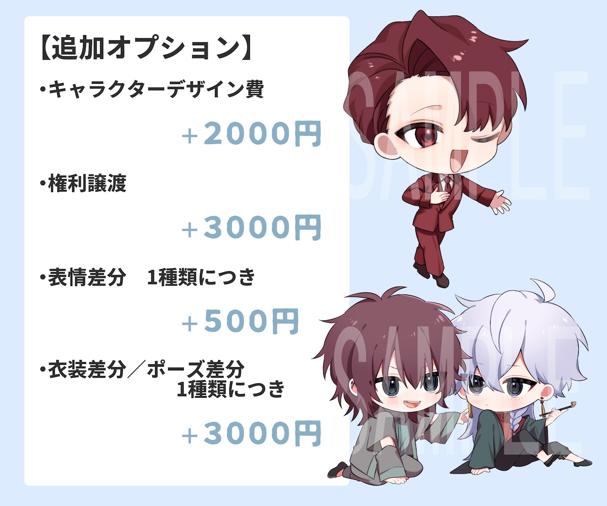 ミニキャラ・デフォルメイラスト制作します 配信、Vtuber、グッズ作成、アイコンなどにご利用頂けます イメージ3