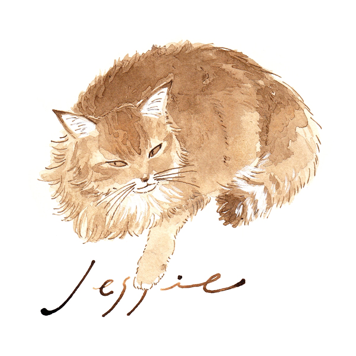 ペット似顔絵◆うちのこイラストお描きします おなまえ付き★インク１色でおしゃれにカッコかわいく イメージ1
