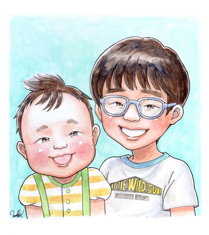 アニメーターが【手描きの似顔絵】作成します ハガキサイズは1500円から。贈り物やアイコン等にも。 イメージ4